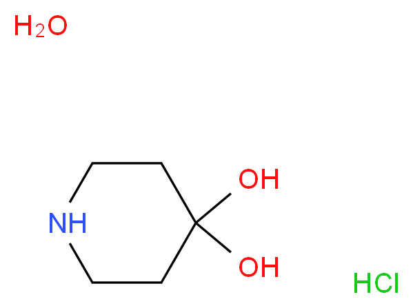 piperidine-4,4-diol hydrate hydrochloride_分子结构_CAS_40064-34-4