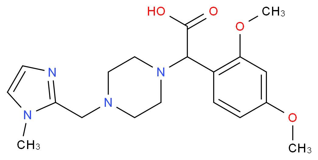 (2,4-dimethoxyphenyl){4-[(1-methyl-1H-imidazol-2-yl)methyl]piperazin-1-yl}acetic acid_分子结构_CAS_)