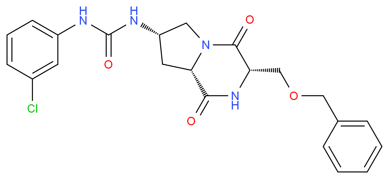 N-{(3S,7S,8aS)-3-[(benzyloxy)methyl]-1,4-dioxooctahydropyrrolo[1,2-a]pyrazin-7-yl}-N'-(3-chlorophenyl)urea_分子结构_CAS_)
