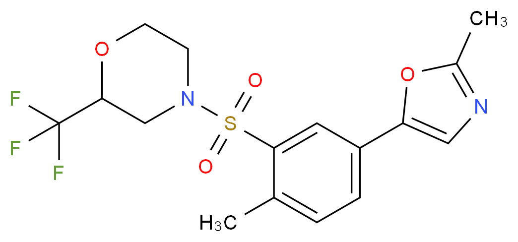 4-{[2-methyl-5-(2-methyl-1,3-oxazol-5-yl)phenyl]sulfonyl}-2-(trifluoromethyl)morpholine_分子结构_CAS_)