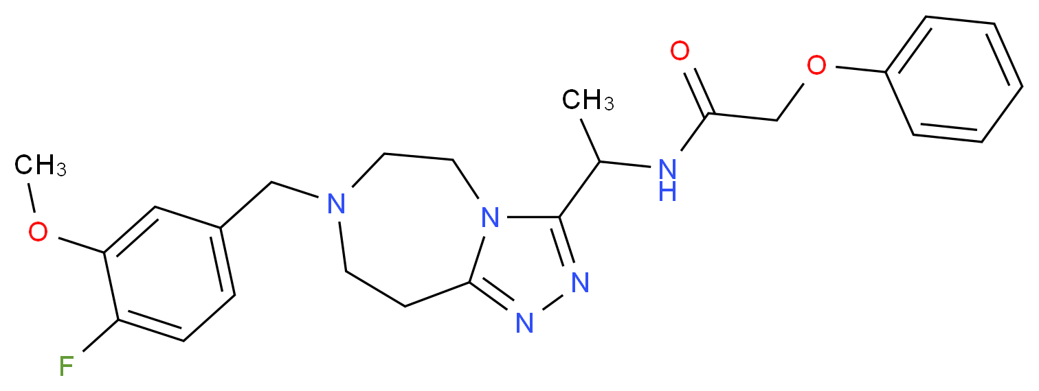 N-{1-[7-(4-fluoro-3-methoxybenzyl)-6,7,8,9-tetrahydro-5H-[1,2,4]triazolo[4,3-d][1,4]diazepin-3-yl]ethyl}-2-phenoxyacetamide_分子结构_CAS_)