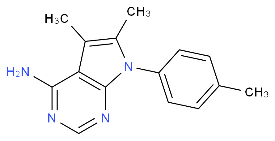 5,6-dimethyl-7-(4-methylphenyl)-7H-pyrrolo[2,3-d]pyrimidin-4-amine_分子结构_CAS_72578-43-9)