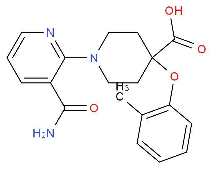 1-[3-(aminocarbonyl)pyridin-2-yl]-4-(2-methylphenoxy)piperidine-4-carboxylic acid_分子结构_CAS_)