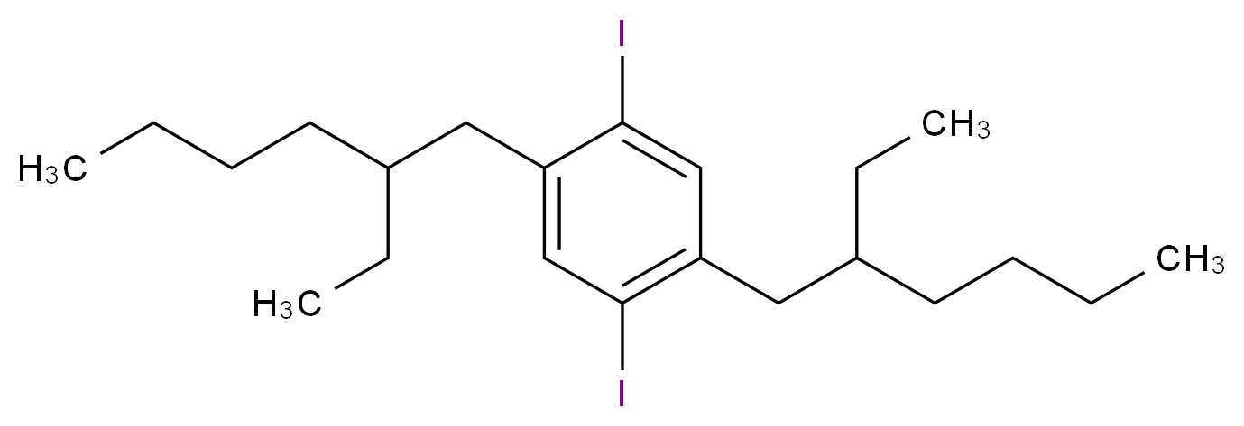 1,4-bis(2-ethylhexyl)-2,5-diiodobenzene_分子结构_CAS_225512-46-9