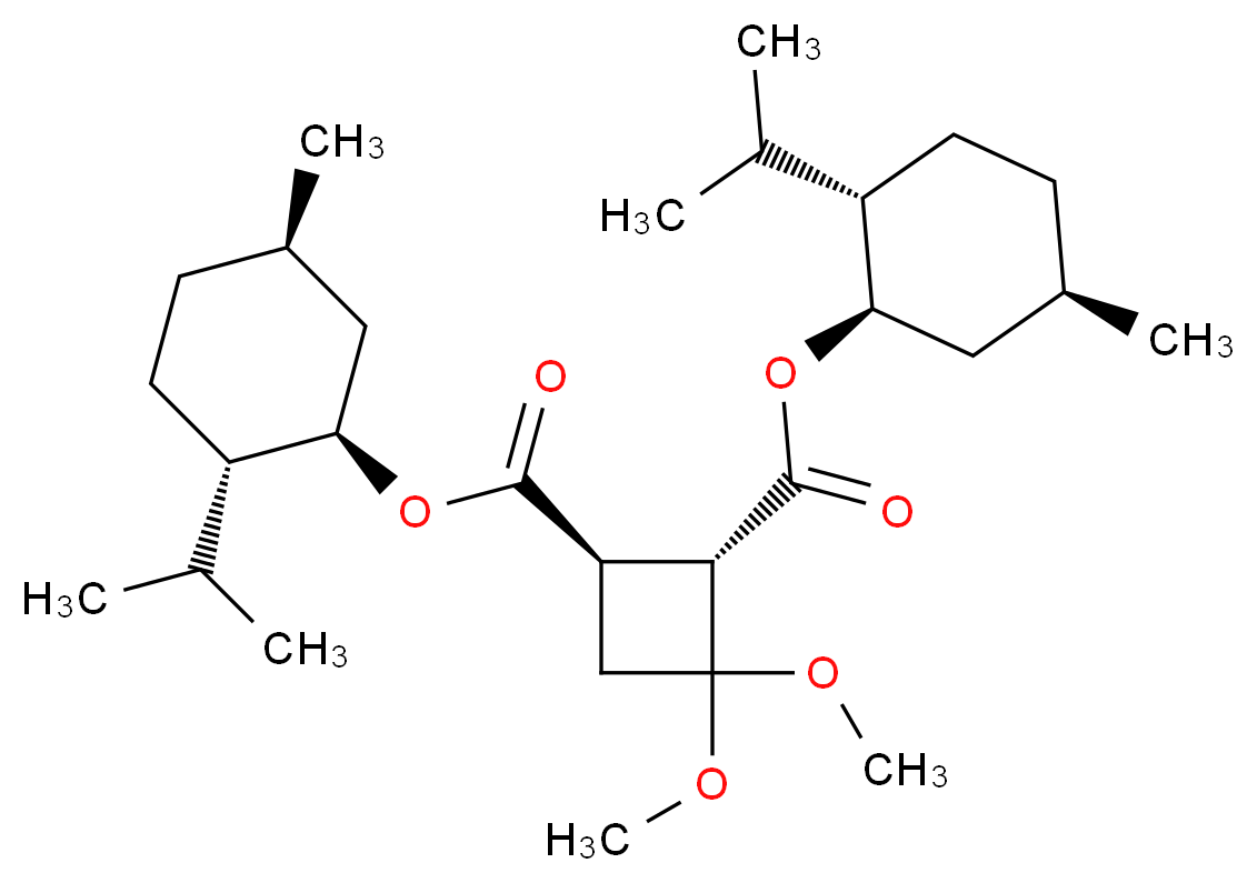 (1S,2R)-3,3-Dimethoxy-1,2-cyclobutanedicarboxylic Acid Di-L-Menthol Ester_分子结构_CAS_138736-91-1)