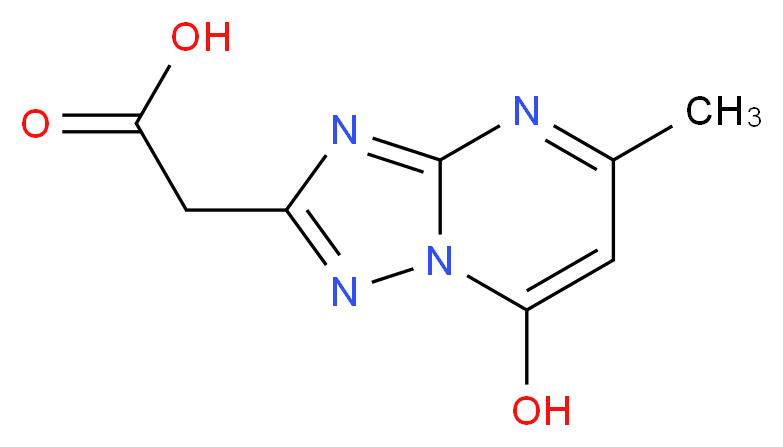 (7-Hydroxy-5-methyl-[1,2,4]triazolo-[1,5-a]pyrimidin-2-yl)-acetic acid_分子结构_CAS_)