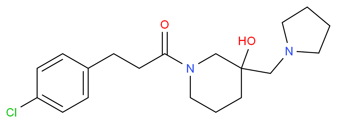 1-[3-(4-chlorophenyl)propanoyl]-3-(pyrrolidin-1-ylmethyl)piperidin-3-ol_分子结构_CAS_)