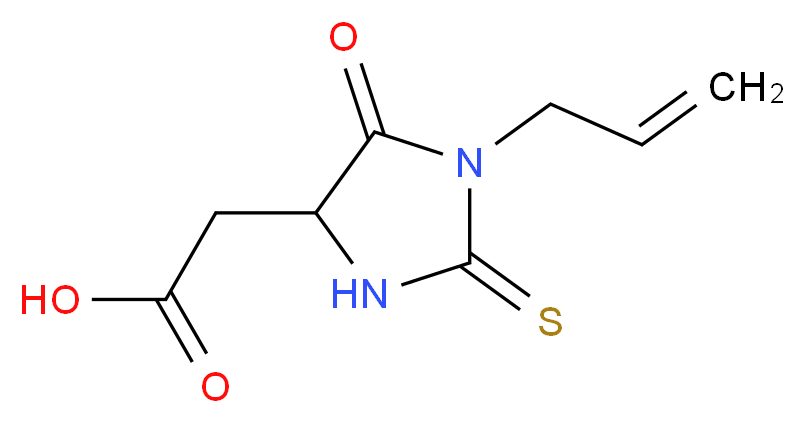 2-[5-oxo-1-(prop-2-en-1-yl)-2-sulfanylideneimidazolidin-4-yl]acetic acid_分子结构_CAS_55523-05-2