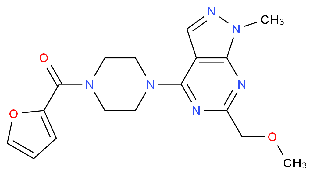 4-[4-(2-furoyl)piperazin-1-yl]-6-(methoxymethyl)-1-methyl-1H-pyrazolo[3,4-d]pyrimidine_分子结构_CAS_)