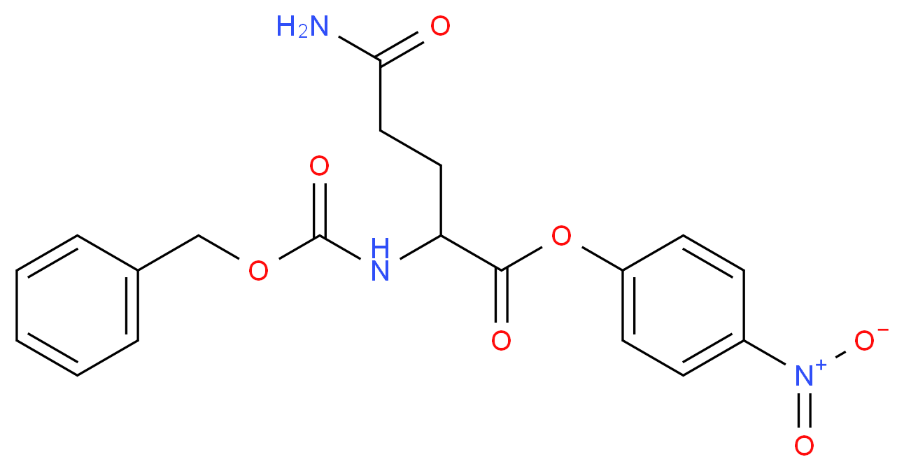 4-nitrophenyl 2-{[(benzyloxy)carbonyl]amino}-4-carbamoylbutanoate_分子结构_CAS_7763-16-8