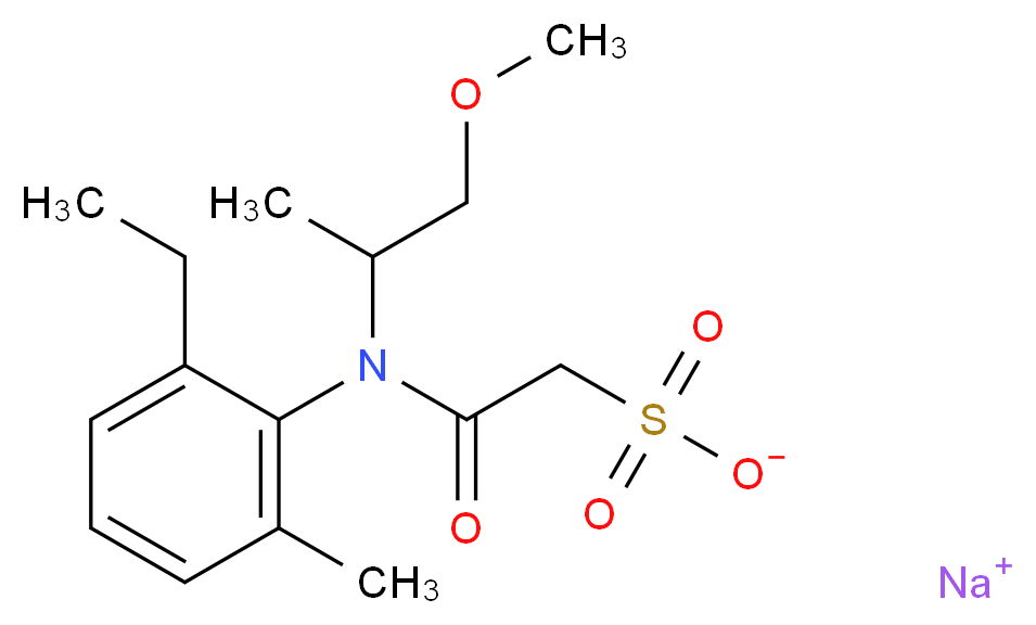 sodium [(2-ethyl-6-methylphenyl)(1-methoxypropan-2-yl)carbamoyl]methanesulfonate_分子结构_CAS_947601-85-6