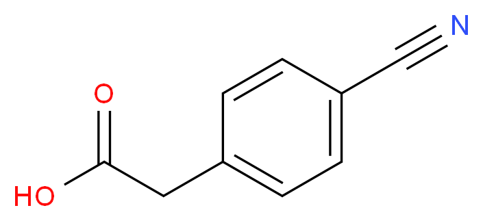 2-(4-cyanophenyl)acetic acid_分子结构_CAS_5462-71-5