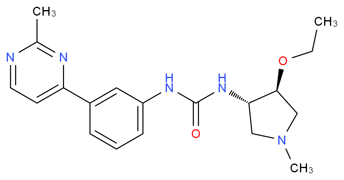 N-[(3S*,4S*)-4-ethoxy-1-methylpyrrolidin-3-yl]-N'-[3-(2-methylpyrimidin-4-yl)phenyl]urea_分子结构_CAS_)