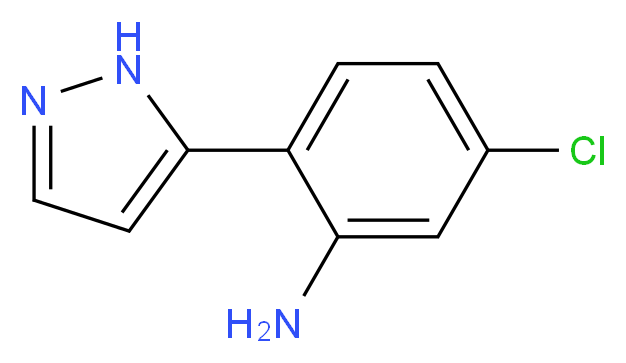 5-chloro-2-(1H-pyrazol-5-yl)aniline_分子结构_CAS_15463-66-8