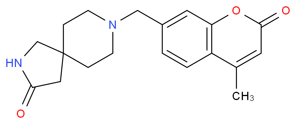 8-[(4-methyl-2-oxo-2H-chromen-7-yl)methyl]-2,8-diazaspiro[4.5]decan-3-one_分子结构_CAS_)