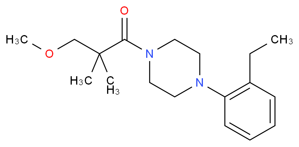 1-(2-ethylphenyl)-4-(3-methoxy-2,2-dimethylpropanoyl)piperazine_分子结构_CAS_)