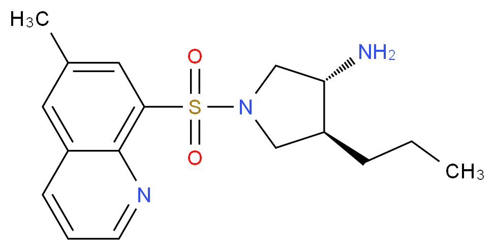(3R*,4S*)-1-[(6-methylquinolin-8-yl)sulfonyl]-4-propylpyrrolidin-3-amine_分子结构_CAS_)
