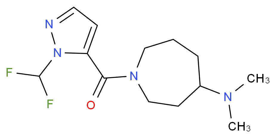 1-{[1-(difluoromethyl)-1H-pyrazol-5-yl]carbonyl}-N,N-dimethyl-4-azepanamine_分子结构_CAS_)