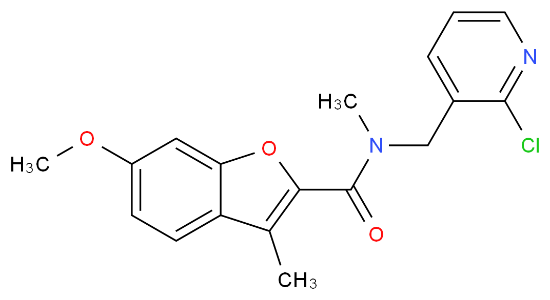 N-[(2-chloro-3-pyridinyl)methyl]-6-methoxy-N,3-dimethyl-1-benzofuran-2-carboxamide_分子结构_CAS_)