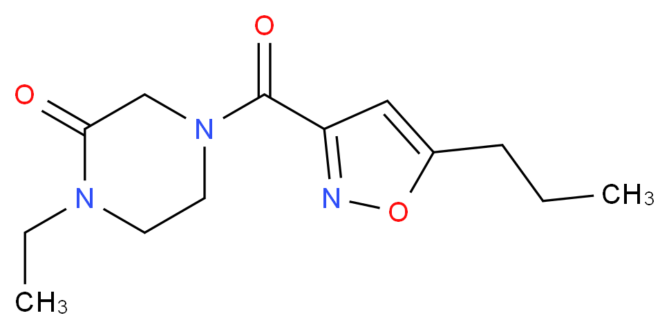 1-ethyl-4-[(5-propyl-3-isoxazolyl)carbonyl]-2-piperazinone_分子结构_CAS_)