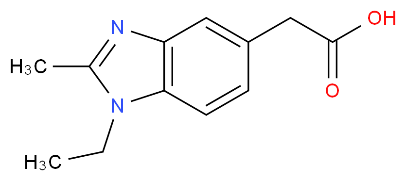 (1-Ethyl-2-methyl-1H-benzimidazol-5-yl)acetic acid_分子结构_CAS_)