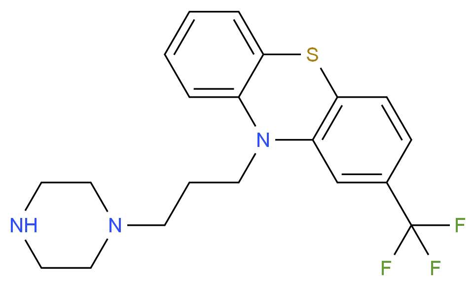 10-[3-(piperazin-1-yl)propyl]-2-(trifluoromethyl)-10H-phenothiazine_分子结构_CAS_2804-16-2