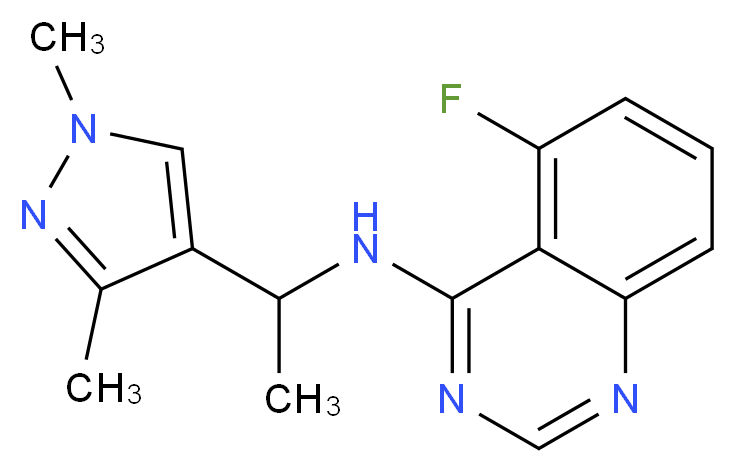 N-[1-(1,3-dimethyl-1H-pyrazol-4-yl)ethyl]-5-fluoroquinazolin-4-amine_分子结构_CAS_)