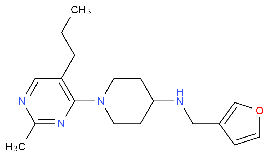 N-(3-furylmethyl)-1-(2-methyl-5-propylpyrimidin-4-yl)piperidin-4-amine_分子结构_CAS_)