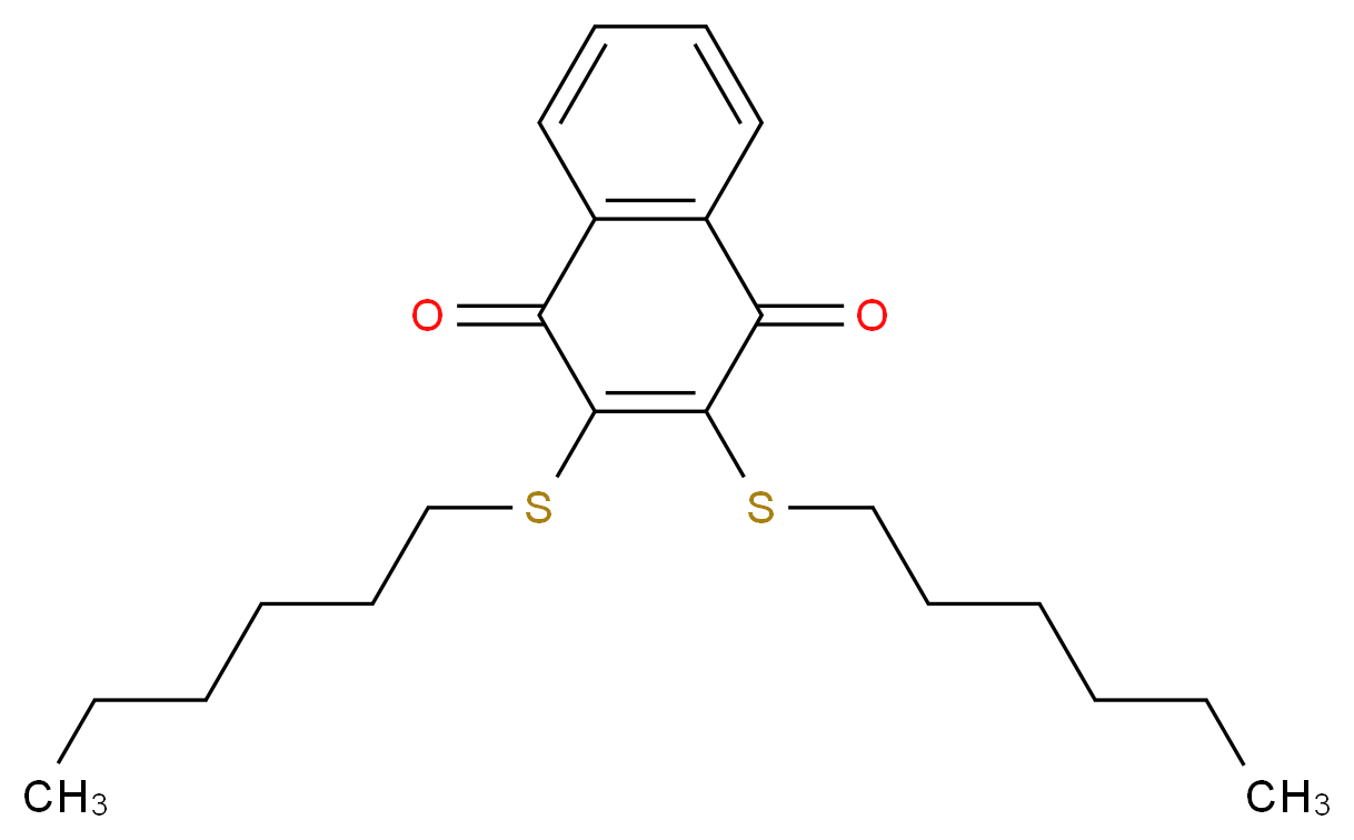 2,3-Bis(n-hexylthio)-1,4-naphthalenedione_分子结构_CAS_)