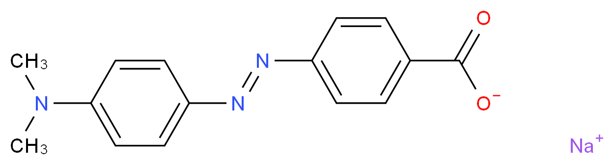 4-(4-二甲基氨基苯偶氮基)苯甲酸钠盐,指示剂级别_分子结构_CAS_845-46-5)