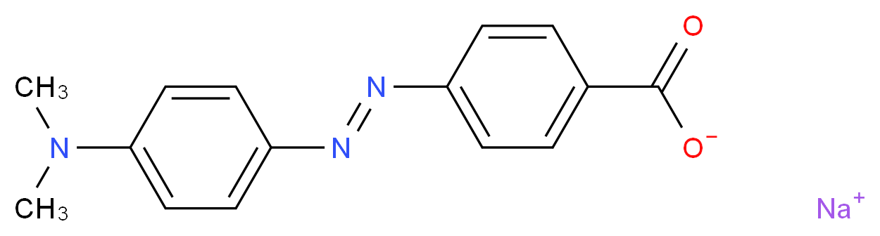 sodium 4-[(E)-2-[4-(dimethylamino)phenyl]diazen-1-yl]benzoate_分子结构_CAS_845-46-5