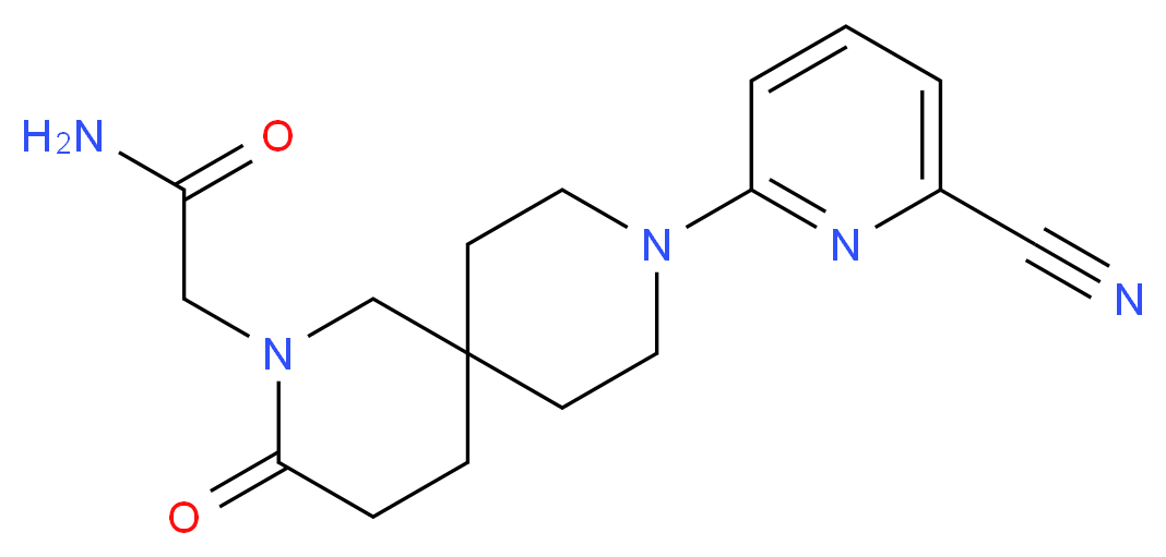 2-[9-(6-cyanopyridin-2-yl)-3-oxo-2,9-diazaspiro[5.5]undec-2-yl]acetamide_分子结构_CAS_)