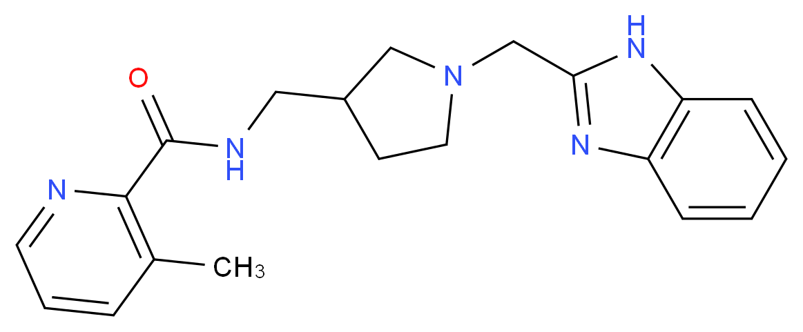 N-{[1-(1H-benzimidazol-2-ylmethyl)pyrrolidin-3-yl]methyl}-3-methylpyridine-2-carboxamide_分子结构_CAS_)