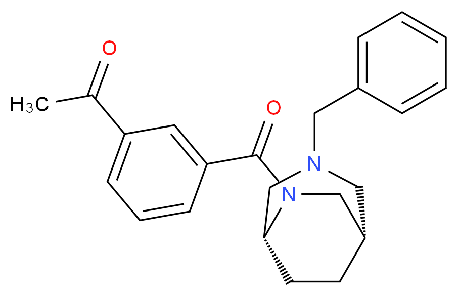 1-(3-{[(1S*,5R*)-3-benzyl-3,6-diazabicyclo[3.2.2]non-6-yl]carbonyl}phenyl)ethanone_分子结构_CAS_)