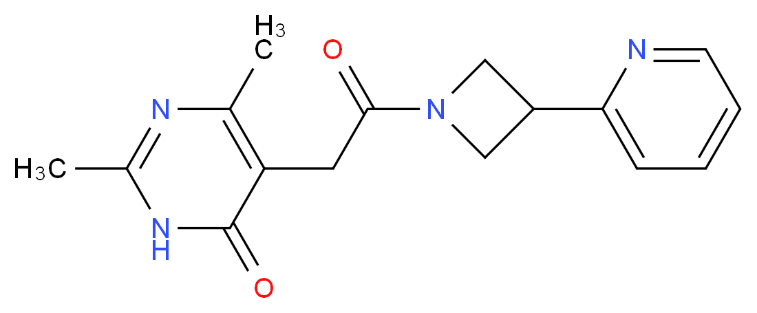 2,6-dimethyl-5-{2-oxo-2-[3-(2-pyridinyl)-1-azetidinyl]ethyl}-4(3H)-pyrimidinone_分子结构_CAS_)