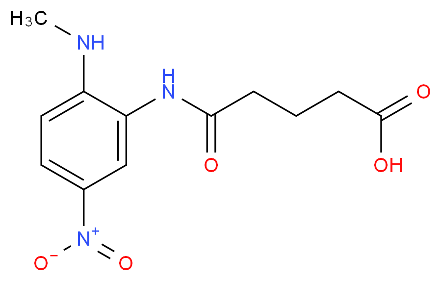 4-{[2-(methylamino)-5-nitrophenyl]carbamoyl}butanoic acid_分子结构_CAS_91644-13-2