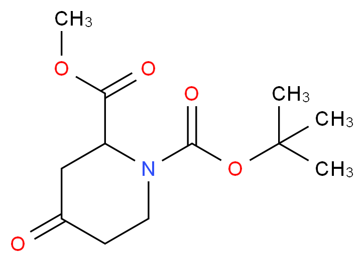 1-tert-butyl 2-methyl 4-oxopiperidine-1,2-dicarboxylate_分子结构_CAS_756486-14-3