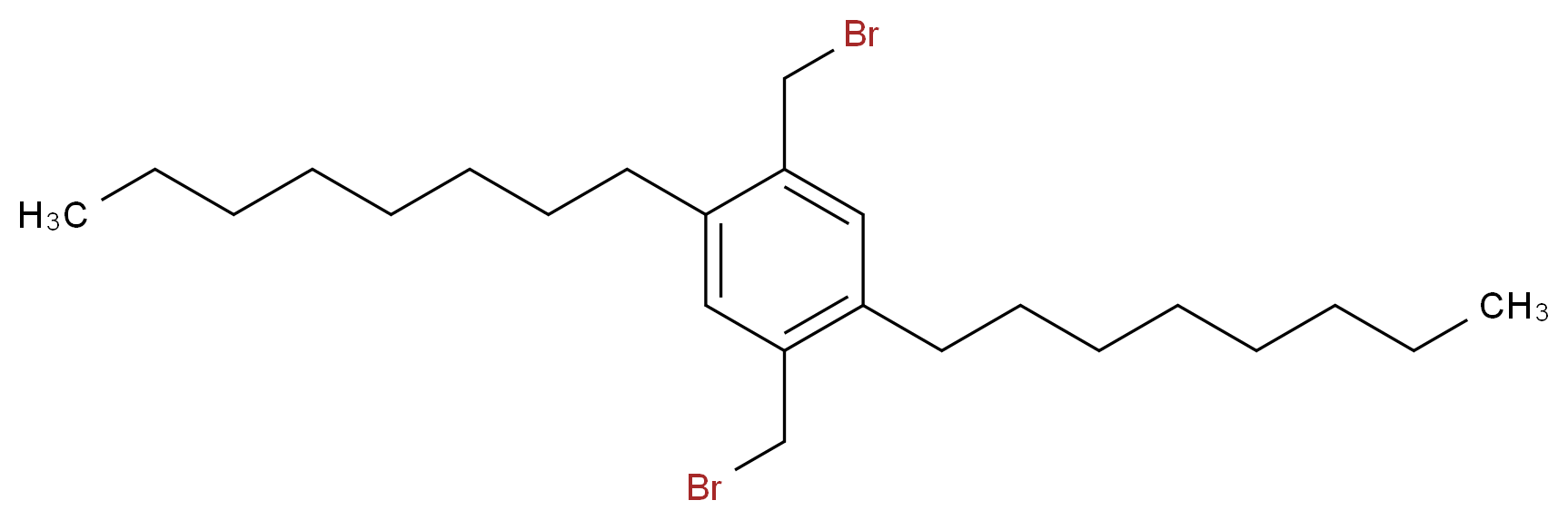 2,5-双(溴甲基)-1,4-二辛基苯_分子结构_CAS_870704-21-5)