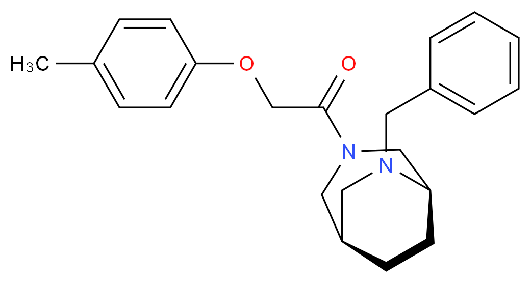 (1R*,5R*)-6-benzyl-3-[(4-methylphenoxy)acetyl]-3,6-diazabicyclo[3.2.2]nonane_分子结构_CAS_)
