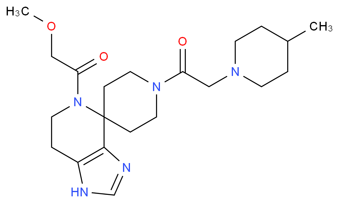 5-(methoxyacetyl)-1'-[(4-methylpiperidin-1-yl)acetyl]-1,5,6,7-tetrahydrospiro[imidazo[4,5-c]pyridine-4,4'-piperidine]_分子结构_CAS_)