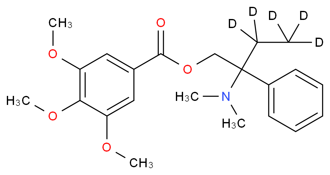 2-(dimethylamino)-2-phenyl(3,3,4,4,4-<sup>2</sup>H<sub>5</sub>)butyl 3,4,5-trimethoxybenzoate_分子结构_CAS_1189928-38-8