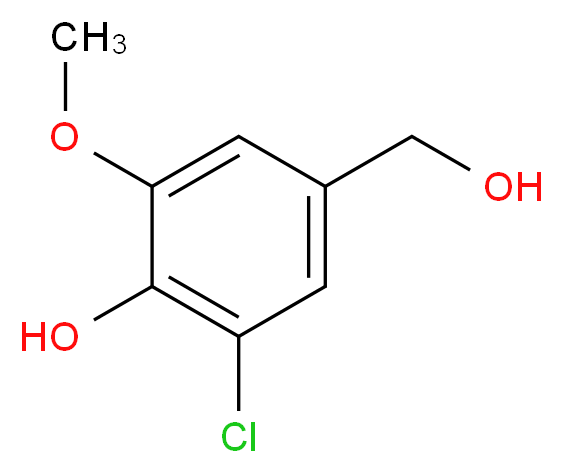 2-chloro-4-(hydroxymethyl)-6-methoxyphenol_分子结构_CAS_20624-92-4