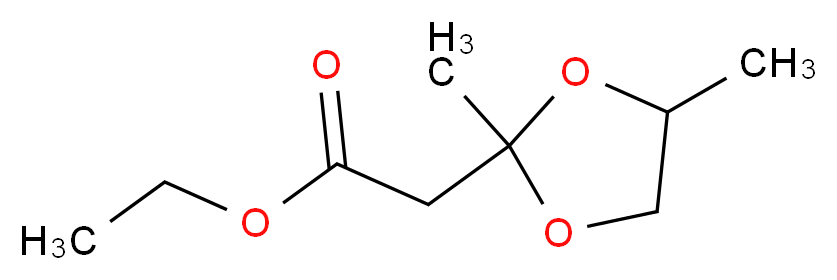 ethyl 2-(2,4-dimethyl-1,3-dioxolan-2-yl)acetate_分子结构_CAS_6290-17-1