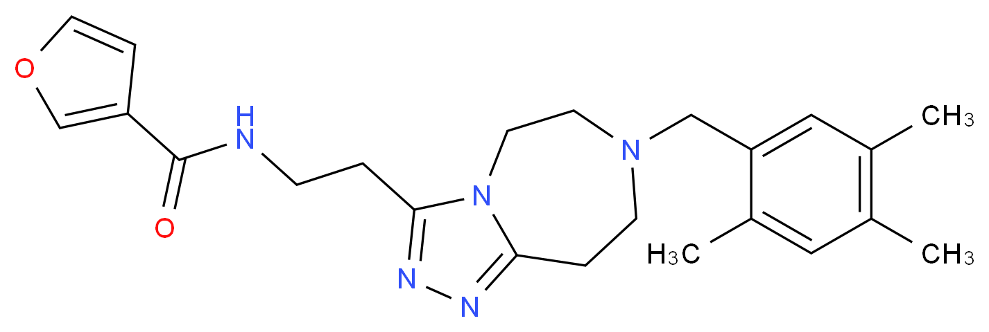 N-{2-[7-(2,4,5-trimethylbenzyl)-6,7,8,9-tetrahydro-5H-[1,2,4]triazolo[4,3-d][1,4]diazepin-3-yl]ethyl}-3-furamide_分子结构_CAS_)