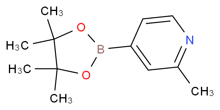 2-methyl-4-(tetramethyl-1,3,2-dioxaborolan-2-yl)pyridine_分子结构_CAS_660867-80-1