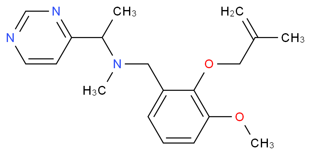 N-{3-methoxy-2-[(2-methylprop-2-en-1-yl)oxy]benzyl}-N-methyl-1-pyrimidin-4-ylethanamine_分子结构_CAS_)