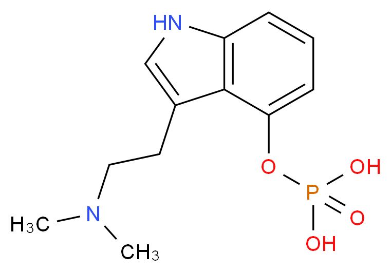 ({3-[2-(dimethylamino)ethyl]-1H-indol-4-yl}oxy)phosphonic acid_分子结构_CAS_520-52-5