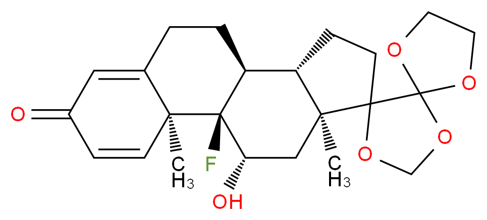 9-Fluoro-11β-hydroxy-17,20:20,21-bis(methylenedioxy)-pregna-1,4-dien-3-one_分子结构_CAS_3800-34-8)