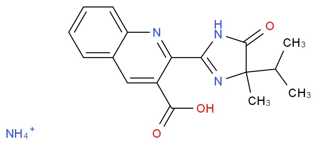 2-(4,5-dihydro-4-methyl-4-(1-methylethyl)-5-oxo-1h-imidazol-2-yl)-3-quinolinecarboxylic acid monoammonium salt_分子结构_CAS_81335-47-9)
