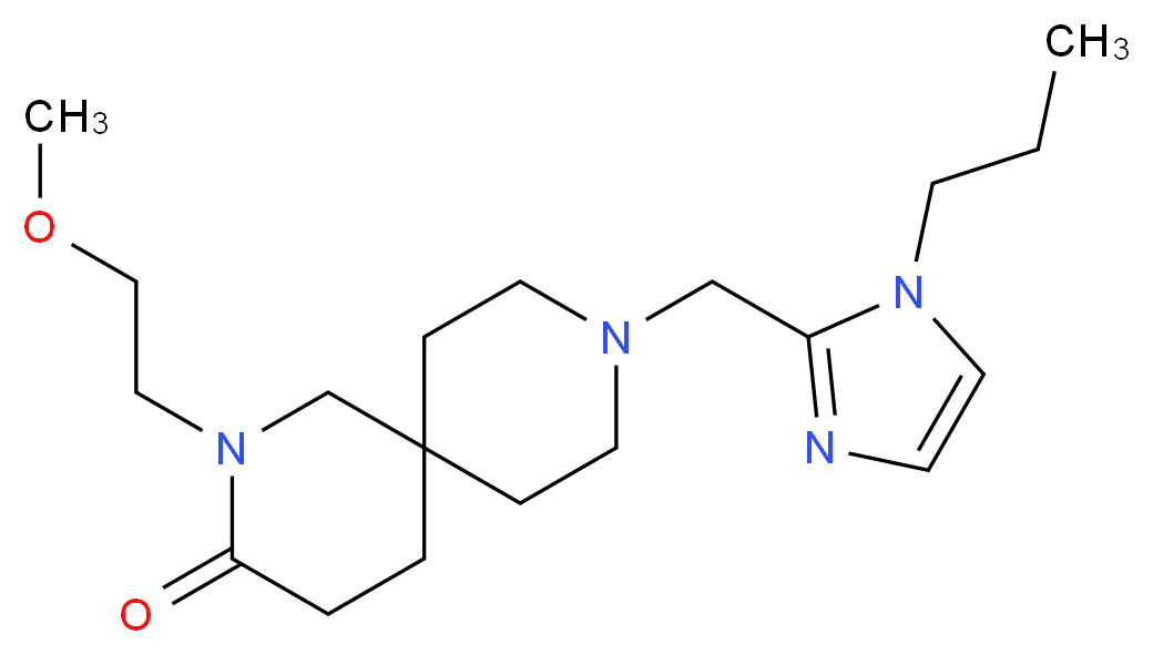 2-(2-methoxyethyl)-9-[(1-propyl-1H-imidazol-2-yl)methyl]-2,9-diazaspiro[5.5]undecan-3-one_分子结构_CAS_)